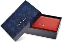 Cavaldi classic malá dámská peněženka portmonka na zip v elegantní dárkové krabičce z měkké kůže - červená - 3