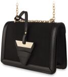 Originální listonoška dámská kabelka na řetízku – černá - 2