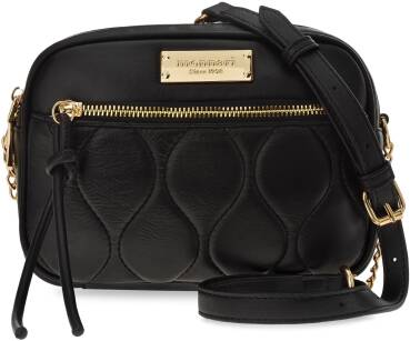 Monnari dámská crossbody kabelka se zajímavou texturou prošívaná taška elegantní měkká kabelka přes rameno s řetízkem - černá
