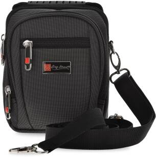 Pánská taška street malá sportovní taška přes rameno s kapsami na telefon codura peněženka s popruhem - černá