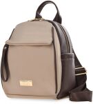 Monnari batoh s vzorovanými popruhy dámský městský mini kožený elegantní batůžek casual - béžový - 4