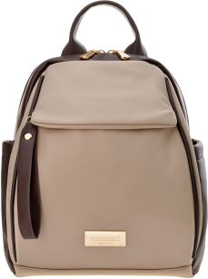 Monnari batoh s vzorovanými popruhy dámský městský mini kožený elegantní batůžek casual - béžový