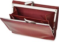 Malá elegantní kožená portmonka lakovaná dámská peněženka s rfid ochranou - červená - 3