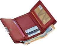 Malá elegantní kožená portmonka lakovaná dámská peněženka s rfid ochranou - červená - 4