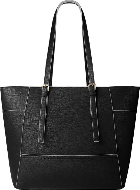 Prostorná dámská shopper kabelka elegantní taška na zip – černá
