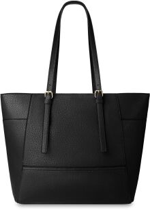 Prostorná dámská shopper kabelka elegantní taška na zip – černá