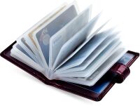 Elegantní pouzdro na vizitky z lakované kůže - vínové - 3