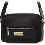 MONNARI sportovní dámská malá městská crossbody kabelka přes rameno s dlouhým popruhem s logem - černá - 4