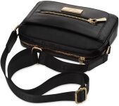 MONNARI sportovní dámská malá městská crossbody kabelka přes rameno s dlouhým popruhem s logem - černá - 3