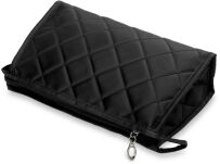 Prostorná prošívaná kosmetická taška organizér na kosmetiku do kabelky - černá - 3