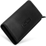 Prostorná kožená dámská peněženka na zip s velkou měkkou peněženkou z pravé kůže s rfid zabezpečením - černá - 2