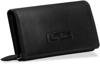 Prostorná kožená dámská peněženka na zip s velkou měkkou peněženkou z pravé kůže s rfid zabezpečením - černá - 5