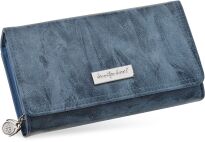 Pojemná dámská peněženka jennifer jones velká peněženka na zip měkká mramorová kůže - 3