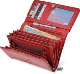 Pojemná dámská peněženka jennifer jones velká peněženka na zip měkká mramorová kůže - 10