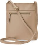 Elegantní dámská crossbody pošťácká kabelka s kapsami, klasická malá přes rameno - béžová - 4