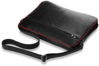 Aktovka brašna batoh na notebook ideální do školy ke studiu přírodní kůže černá - červená - 4