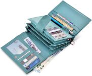 Jennifer jones prostorná dámská peněženka jennifer jones na zip peněženka mramorovaná přírodní kůže - tyrkysová - 5