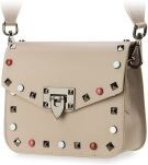 Italská listonoška s barevnými cvočky pásek aztécký vzor vera pelle šedý - 2