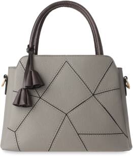 Elegantní dámský kufřík listonoška geometrické tvary prošívání - šedá