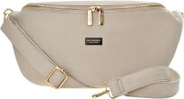 Velká dámská ledvinka prostorná elegantní klasická crossbody - béžová - 2