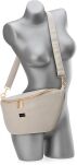 Velká dámská ledvinka prostorná elegantní klasická crossbody - béžová - 3