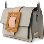 Stylová dámská kabelka retro listonoška monnari a přívěškem s velkým kontrastním zapínáním - šedá - 3