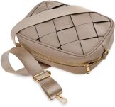 VICTORIA&CO dámská prošívaná crossbody kabelka s listy - béžová - 4