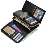 Dámská peněženka s klopou Monnari peněženka na zip a druk lakovaný exkluzivní - černá se zlatou - 2