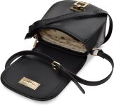 Monnari kabelka pošťáci podkova malá taška s klopou a páskem - černá - 3