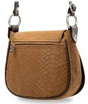 Dámská kabelka listonoška hadí kůže pastelové barvy růžová - 3