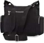 Bag Street sportovní dámská taška prostorná kabelka přes rameno s kapsami - černá - 4