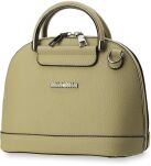 Vkusný zpevněný kufřík handbag + přívěsek bambule khaki - 2
