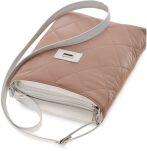 Prošívaná dámská kabelka prostorná měkkáměstská sportovní taška - béžová s bílou - 3