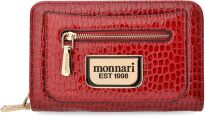 Monnari klasická ženská lakovaná peněženka, velká prostorná na zip - červená - 2