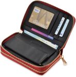 Monnari klasická ženská lakovaná peněženka, velká prostorná na zip - červená - 4