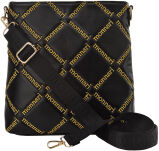 Monnari prostorná dámská crossbody kabelka s vyšívaným logem – černá - 4
