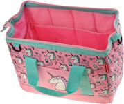 Taška na kočárek pro maminku tatínka organizér unicorn jednorožec velká sportovní taška cestovní dětský bazén tělocvična trénink pro dívku - růžová s modrou barvou - 3