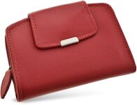 Příruční dámská kožená peněženka portmonka s ochranou rfid karet- červená - 2