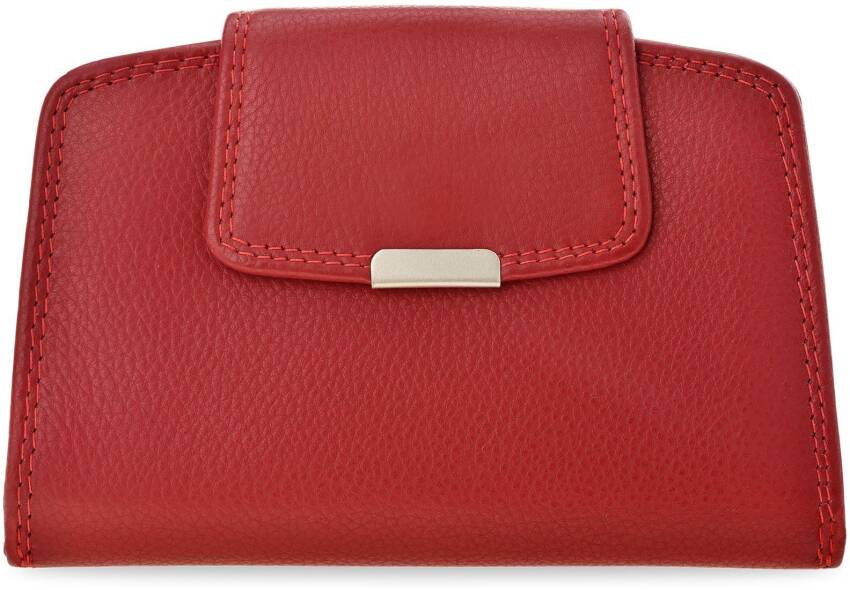 Příruční dámská kožená peněženka portmonka s ochranou rfid karet- červená
