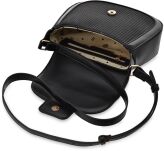 Monnari classic postbag dámská prostorná kabelka prostorná kostkovaná kabelka s klopou - černá - 3