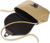 Roztomilá malá kabelka dámská s klopou - zlatá - 4