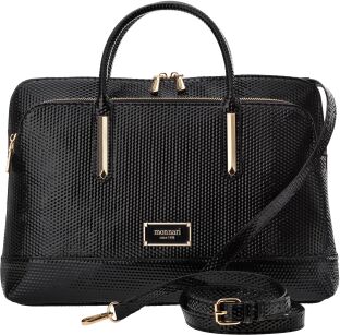 Monnari lakovaná dámská kabelka na notebook elegantní aktovka kancelářská taška - černá