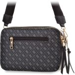 Dámská kabelka crossbody monogram logo elegantní přes rameno s nastavitelným popruhem - černá - 2