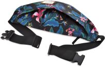 Rovicky sportovní ledvinka na širokém popruhu bederní taška prostorná s kapsami barevný tropický vzor - černá - 2