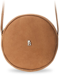 Kulatá dámská kožená crossbody kabelka Baleine - pravá kůže - camel