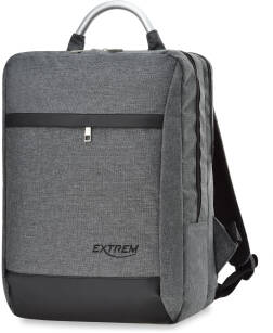 Kvalitní pánský batoh do práce školy 2v1 batoh taška na notebook bag street extrem - šedá