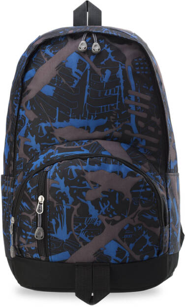 Teen školní batoh na výlety, módní vzor, zajímavá grafika černá modrá