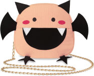 Vtipná 3d kabelka listonoška ve tvaru netopýra pro mládež na řetízku - černá-růžová - 2