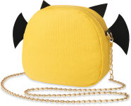 Vtipná 3d kabelka listonoška ve tvaru netopýra pro mládež na řetízku - černá-růžová - 3