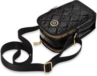 Monnari taška na telefon prošívaná crossbody malá kabelka se širokým páskem - černá - 3